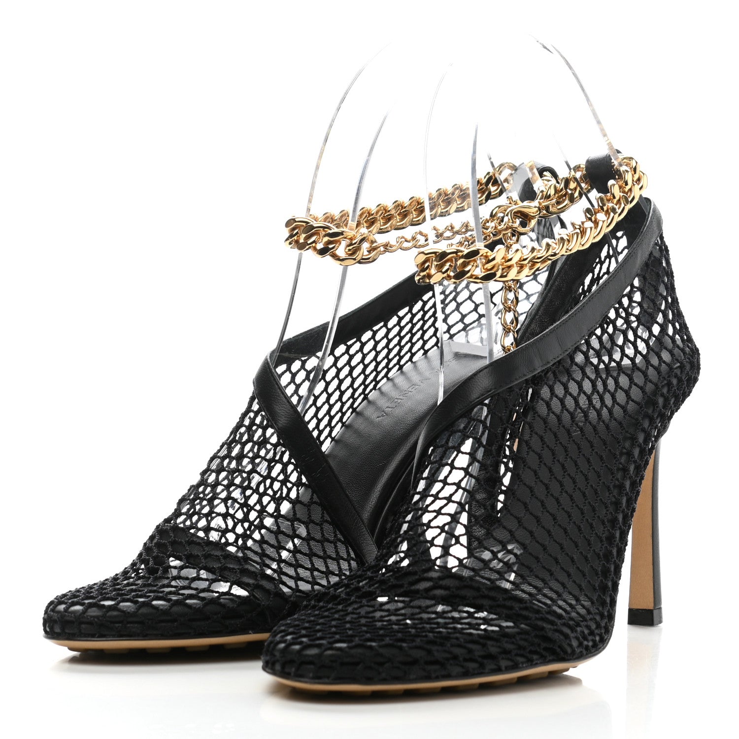 Bottega Veneta Mesh Nappa Chunky Chain Sandals 36 Black 3 of 7