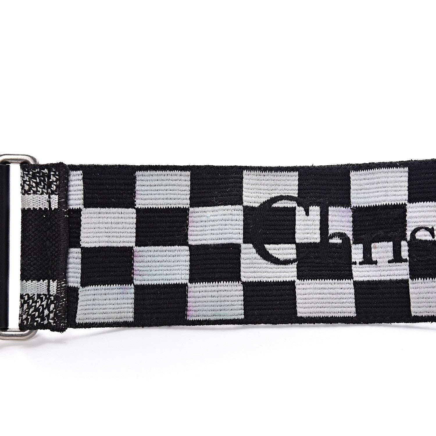 Christian Dior Canvas Embroidered Shoulder Strap Black White 9 of 11