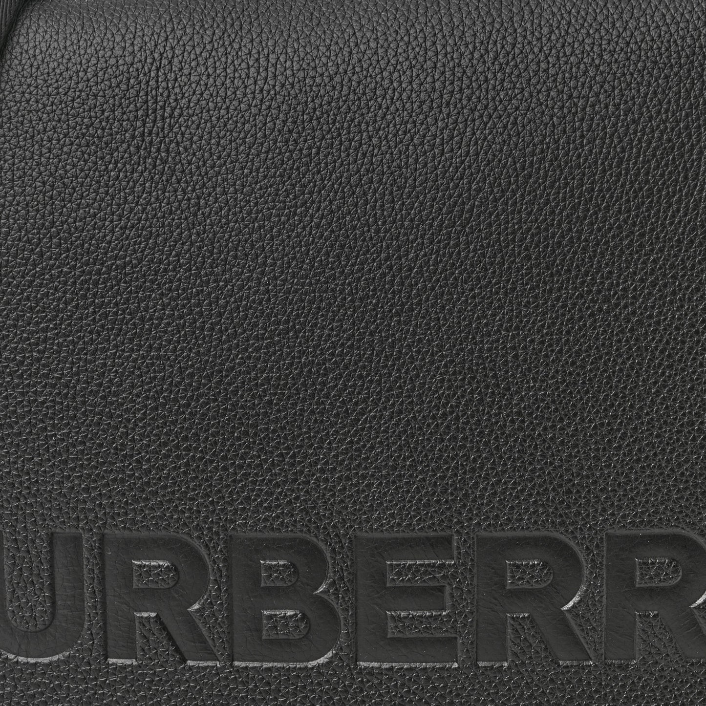 Grainy Calfskin Embossed Bruno Messenger Black