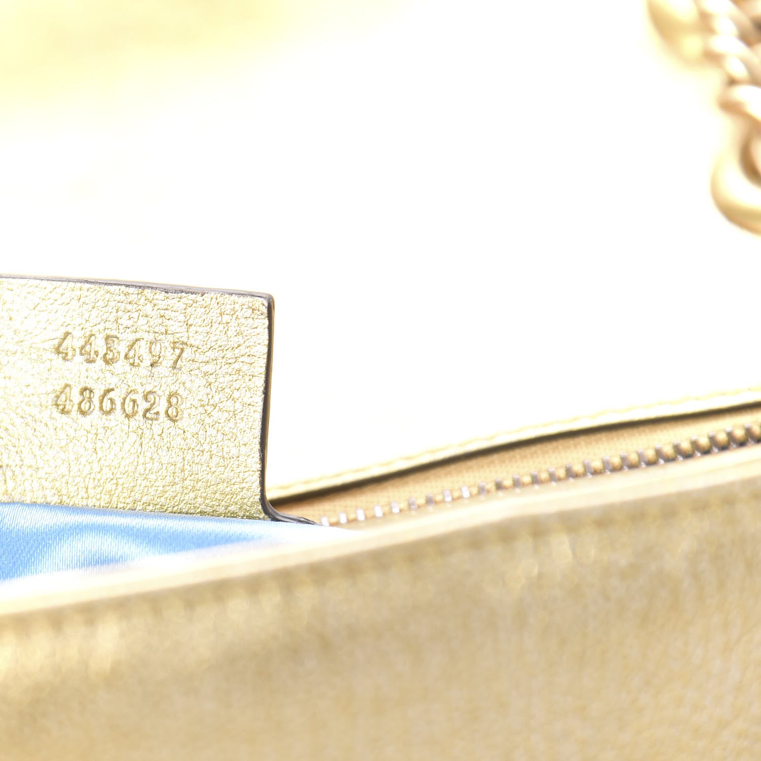 Gucci Metallic Calfskin Matelasse Small GG Marmont Shoulder Bag Gold Pink 9 of 10