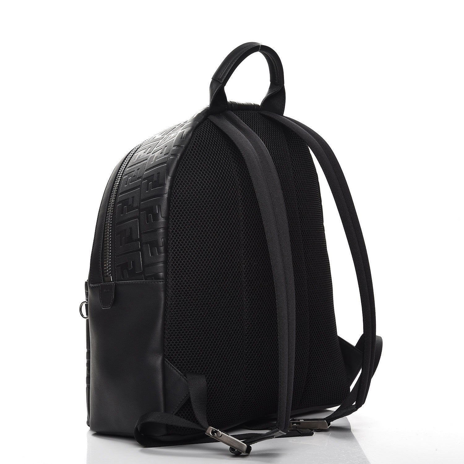 Fendi Vitello Grace FF 1974 Embossed Backpack Black 3 of 8