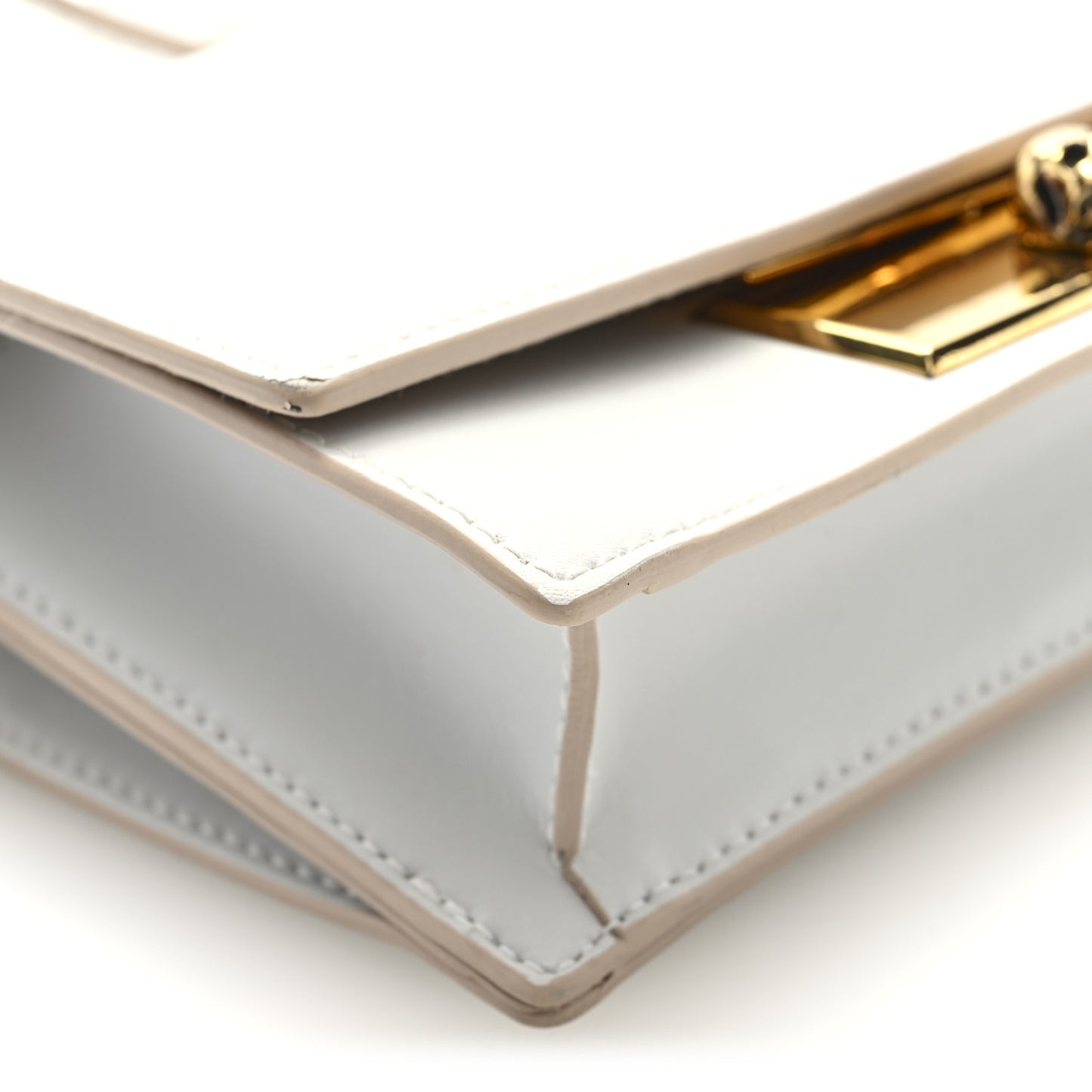 Calfskin Mini Skull Lock Shoulder Bag Deep Ivory