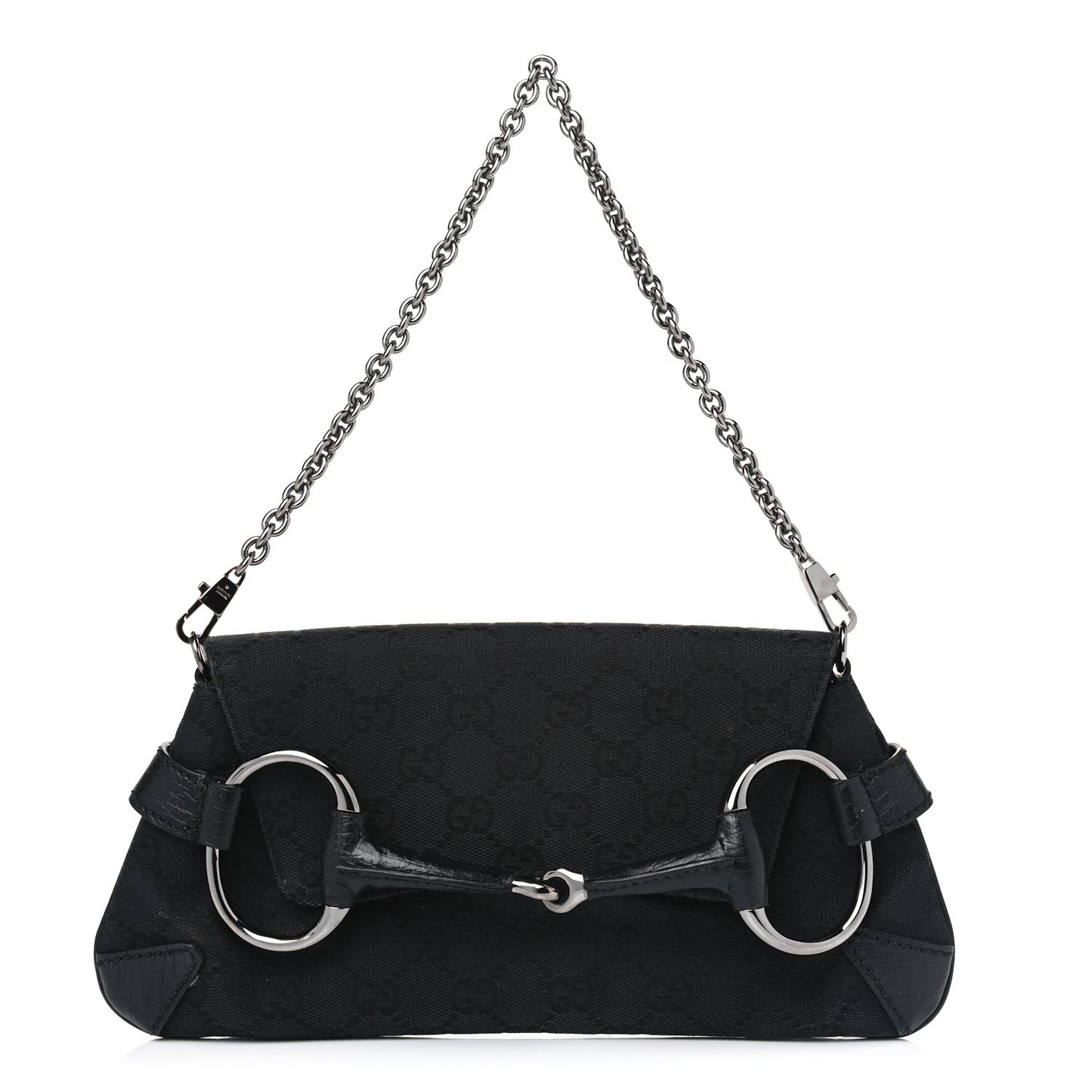 Monogram Horsebit Chain Clutch Black