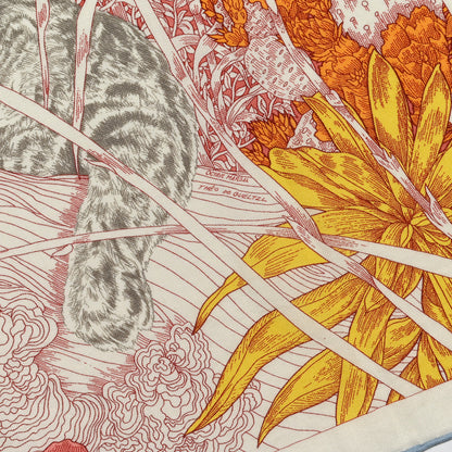 Hermes Cashmere Silk Retour a la Nature 140 Rose Bleu Ciel Jaune 5 of 5
