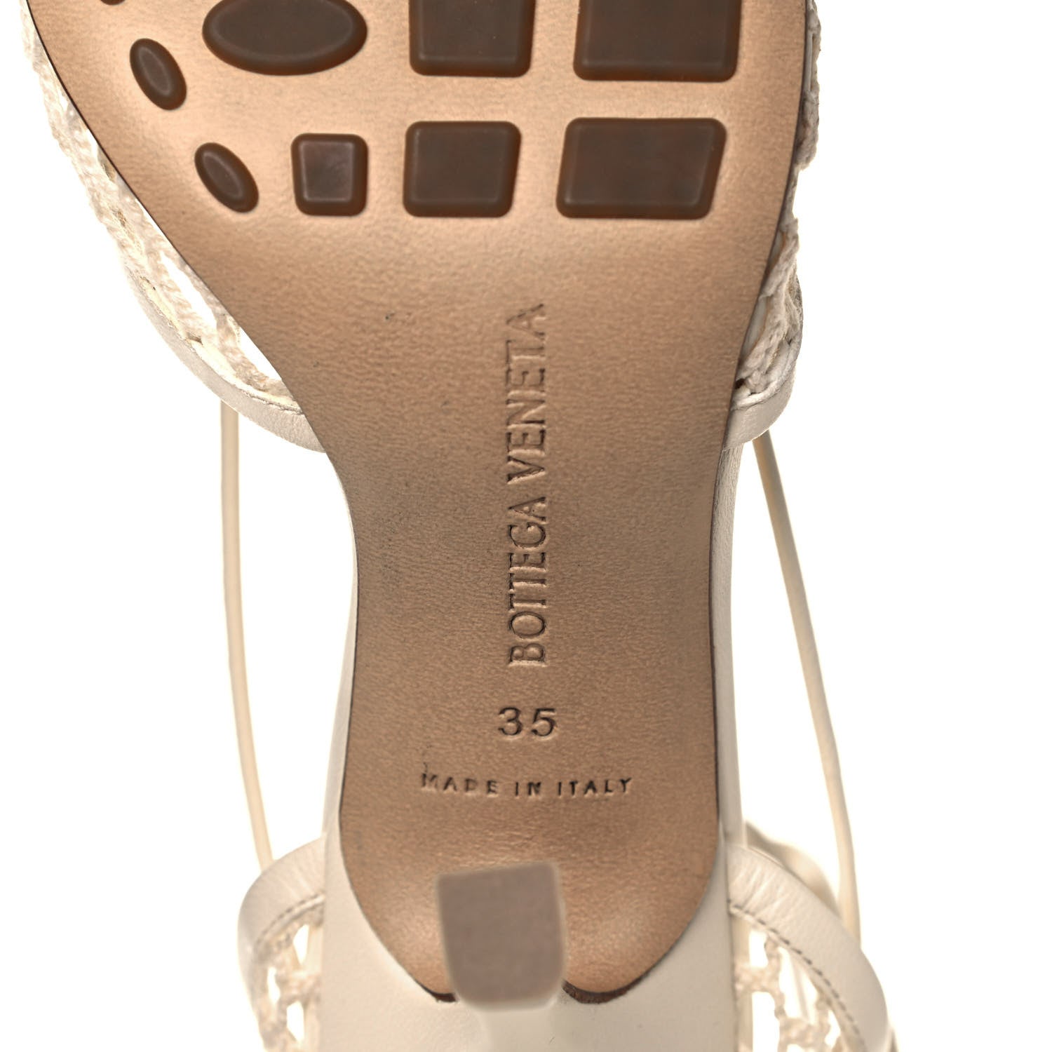 Bottega Veneta Mesh Nappa Stretch Ankle Tie Sandals 35 Toile 10 of 14