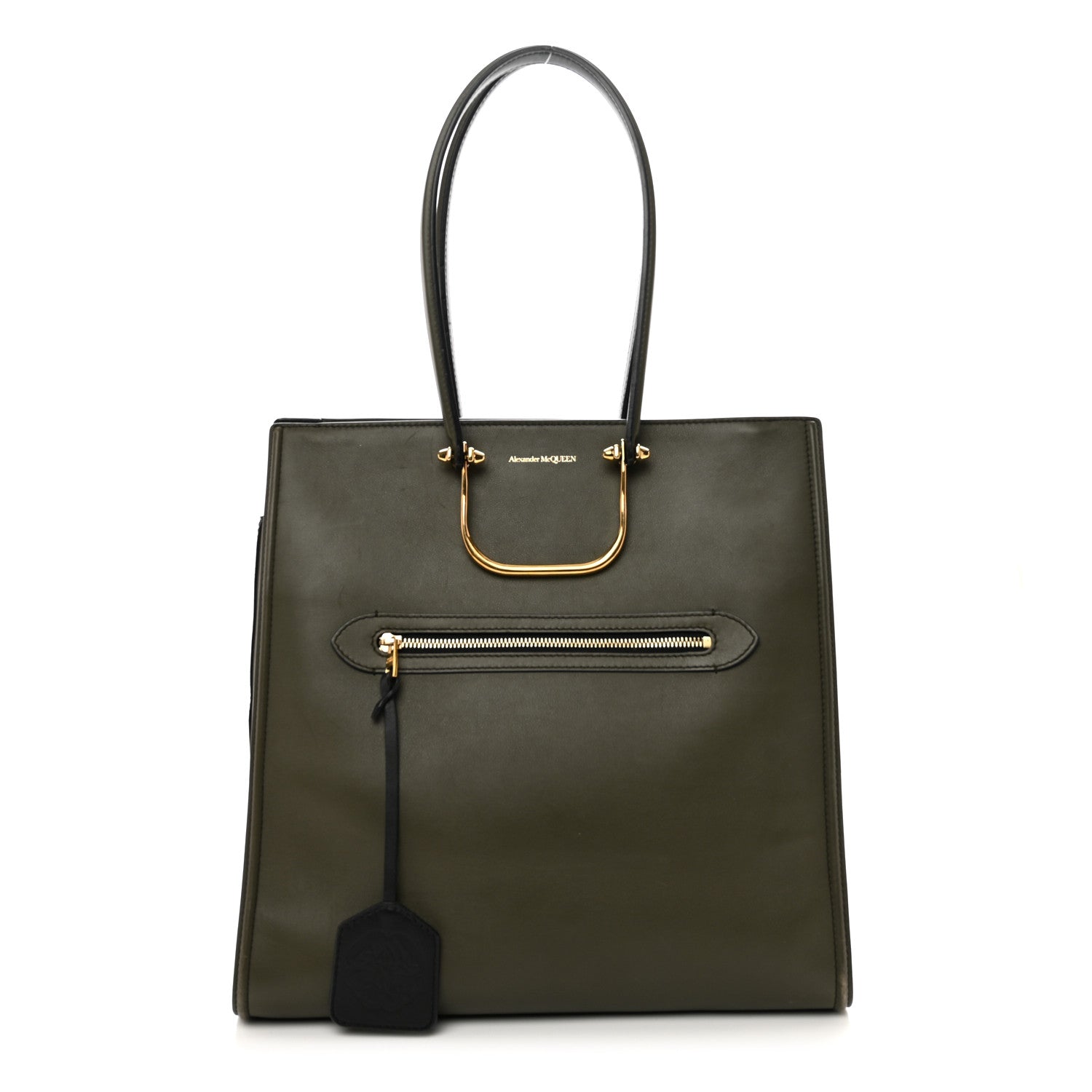 Alexander McQueen Calfskin The Tall Story Shoulder Bag Khaki 1 of 12