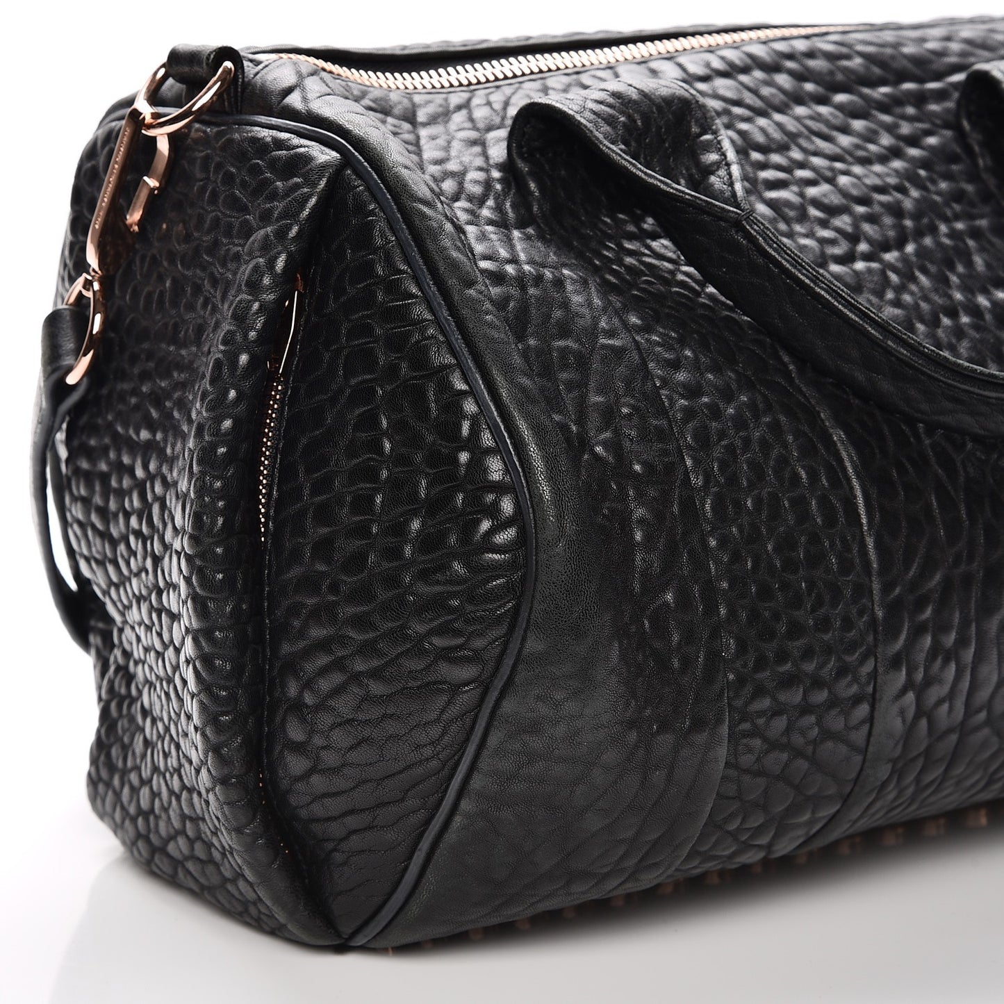 Pebbled Lambskin Rocco Black Rose Gold Hardware