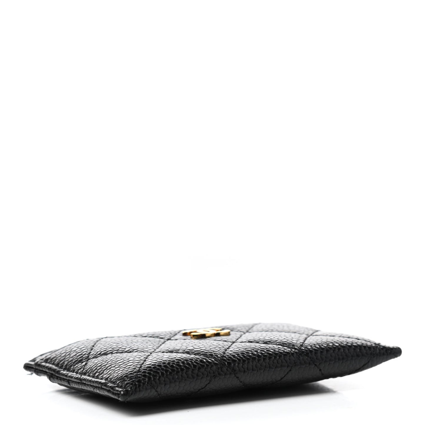 Caviar Quilted Card Holder Black