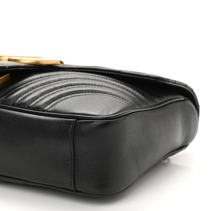Gucci Calfskin Matelasse Medium GG Marmont Shoulder Bag Black 8 of 9