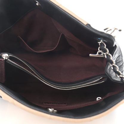 Chanel Lambskin Quilted CC Shopping Tote Black Rose Clair 5 of 13