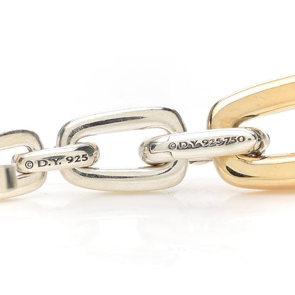 David Yurman Sterling Silver 18K Yellow Gold Wellesley Link Drop Earrings 4 of 4