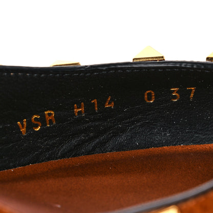 Valentino Garavani Pebbled Calfskin Rockstud Half D'Orsay Slingback 50mm Pumps 37 Cuoio 8 of 14