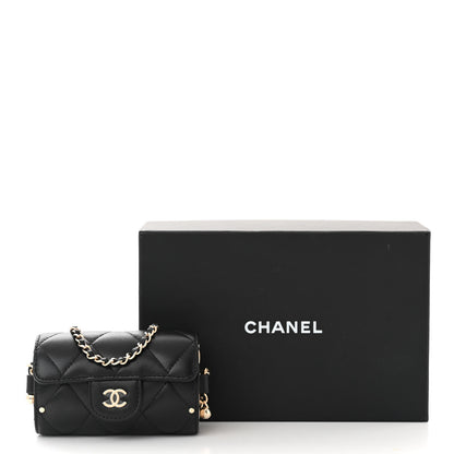 Chanel Lambskin Quilted Box Of Secrets Card Holder With Chain Black 11 of 11
