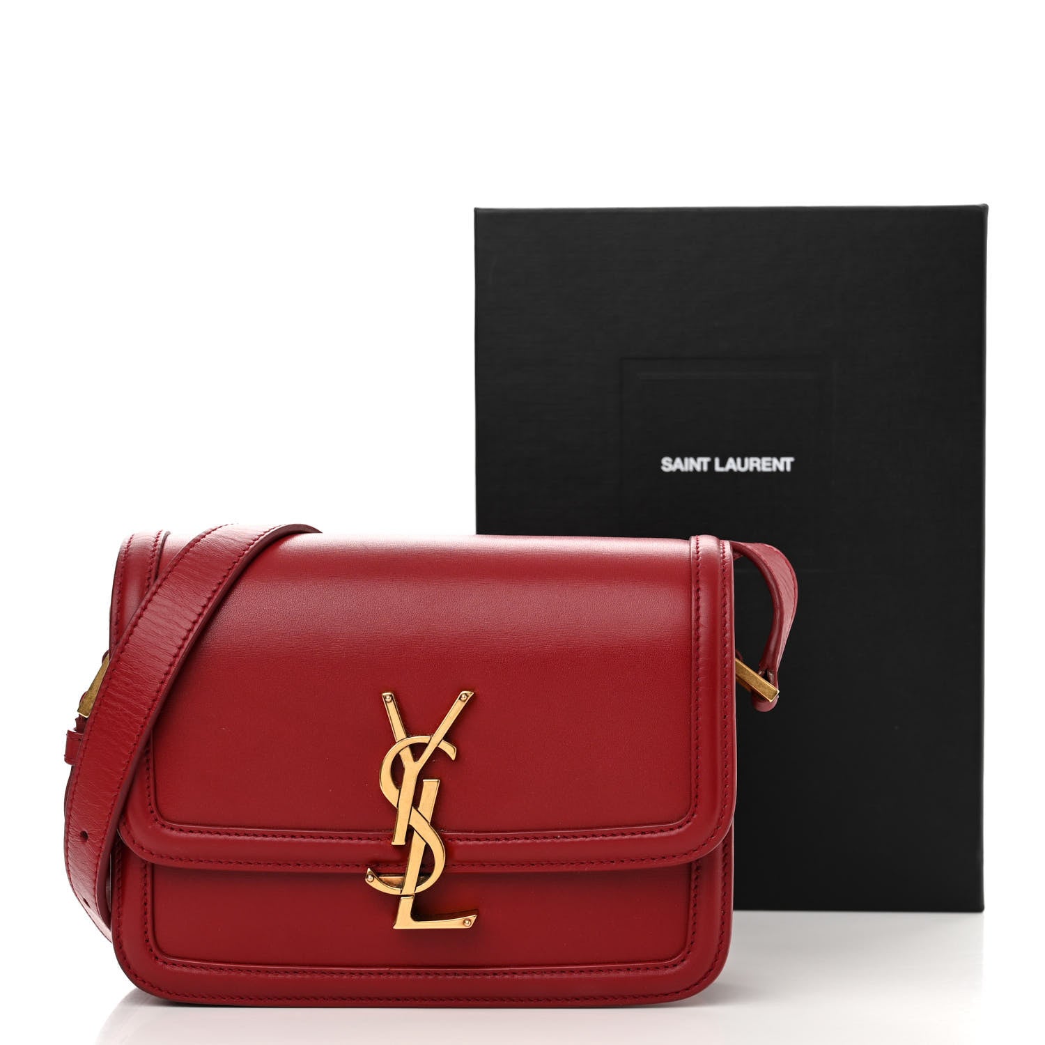 Saint Laurent Smooth Calfskin Small Solferino Satchel Rouge Opyum 11 of 11