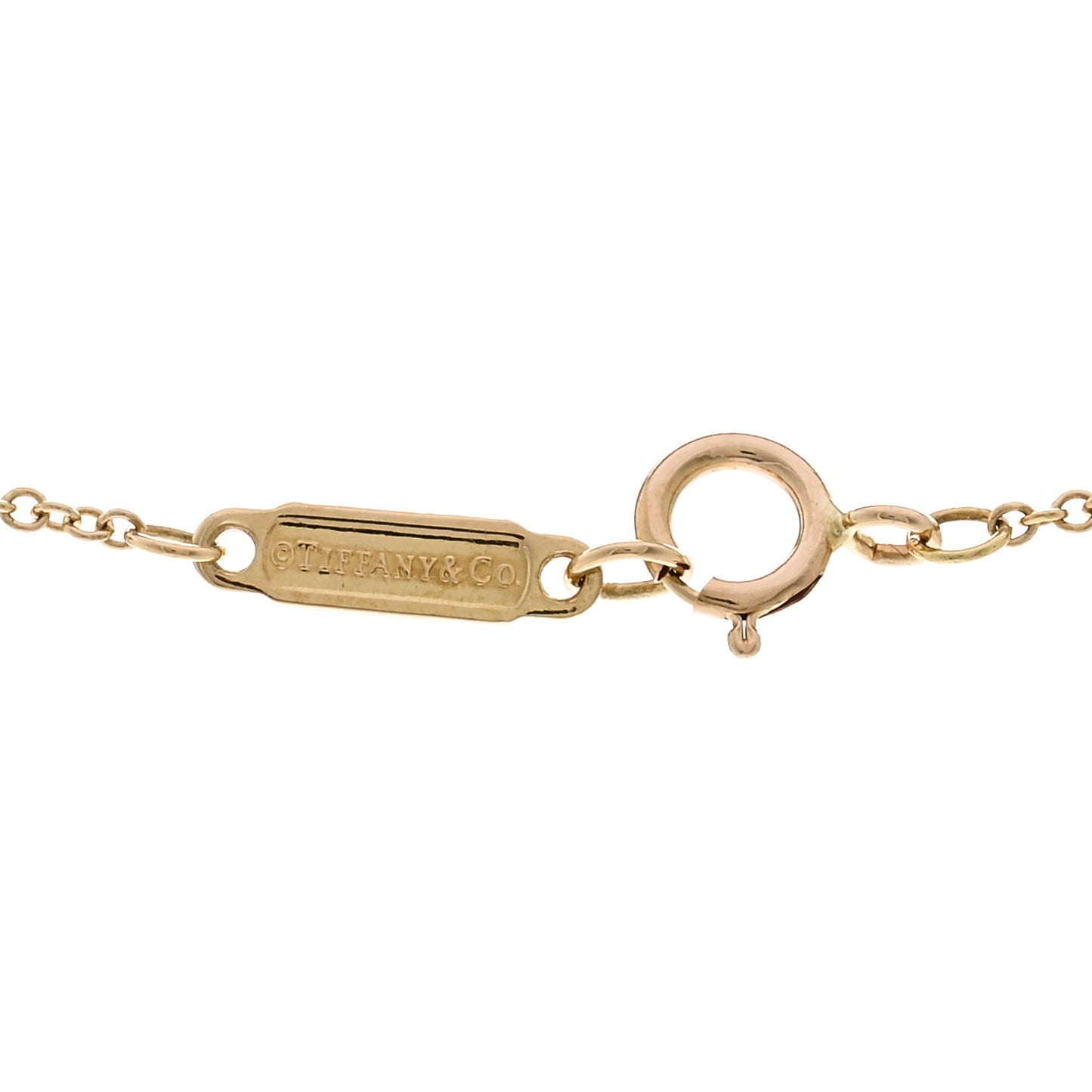18K Yellow Gold Diamond Small T Smile Pendant Necklace