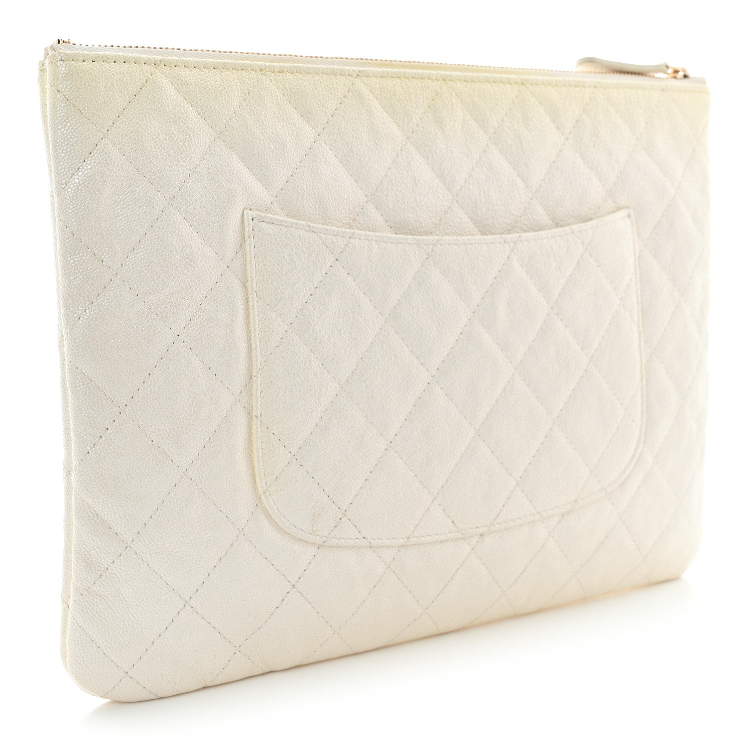 Chanel Iridescent Caviar Medium Night by the C Pouch Clutch White 3 of 14