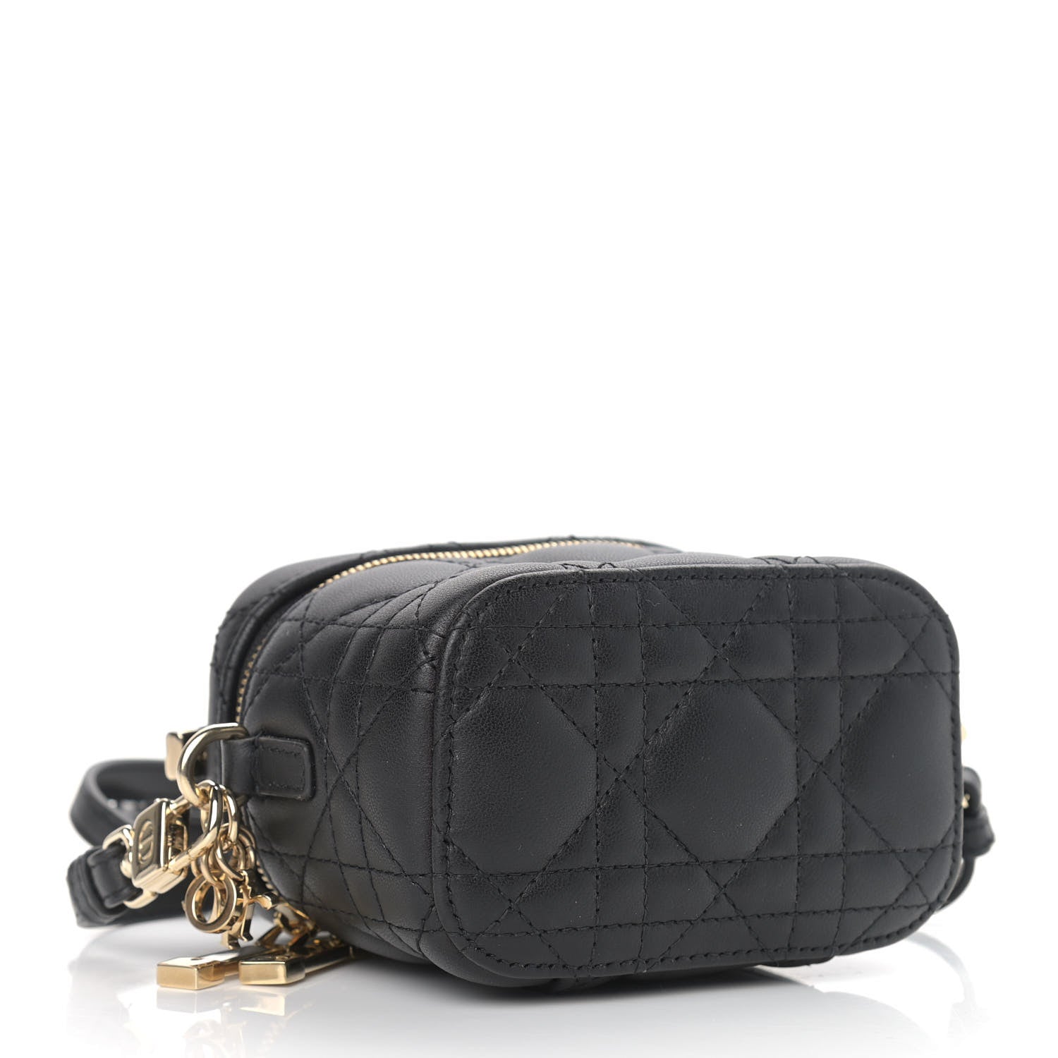 Christian Dior Lambskin Cannage Micro Lady Dior Vanity Case Black 4 of 8