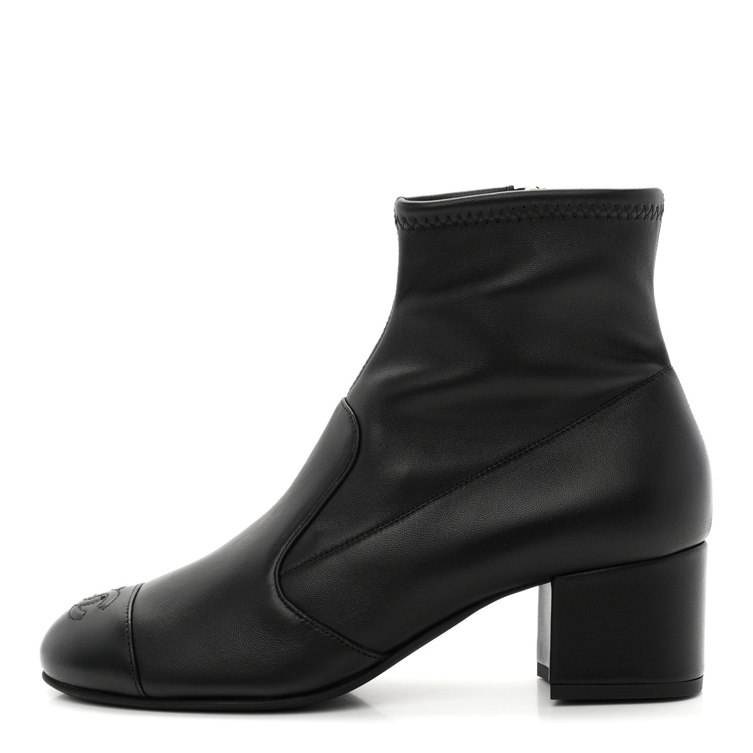 Chanel Lambskin Ankle Boots 38 Black 1 of 10