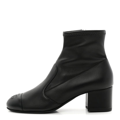 Chanel Lambskin Ankle Boots 38 Black 1 of 10