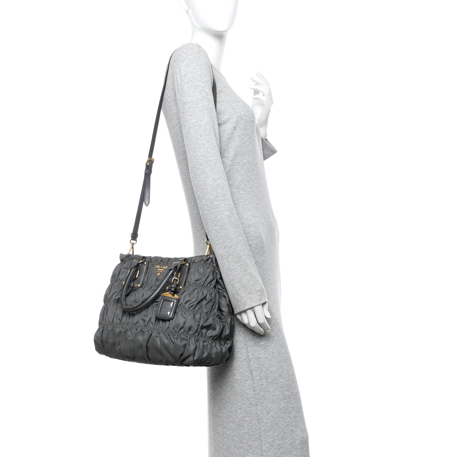 Prada Tessuto Nylon Gaufre Tote Ardesia 2 of 17