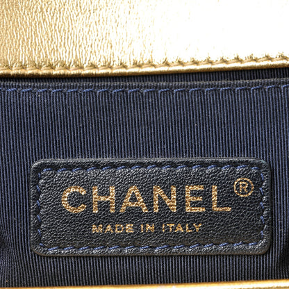 Chanel Metallic Lambskin Embossed Medium Cube Boy Flap Gold 6 of 10