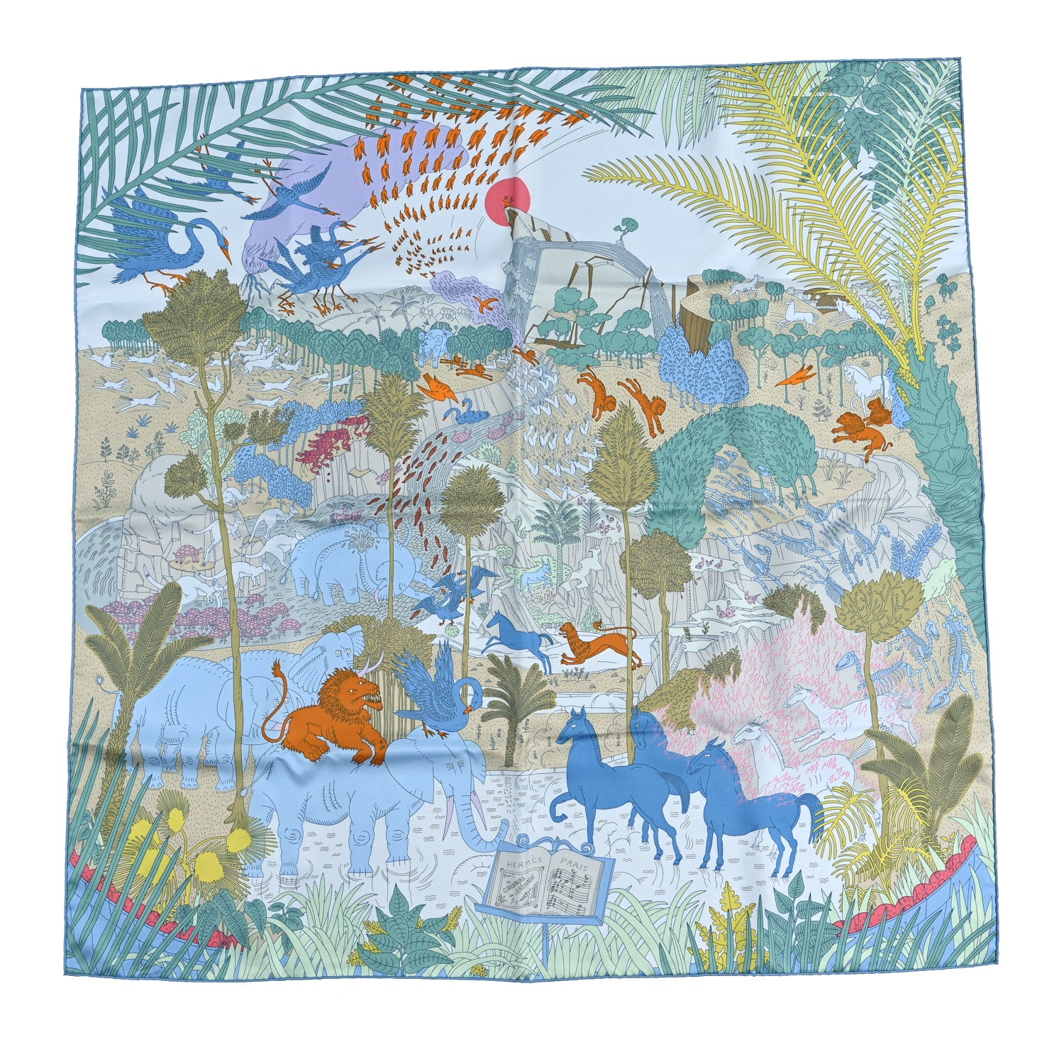 Hermes Silk Le Carnaval des Animaux Scarf 90 1 of 3