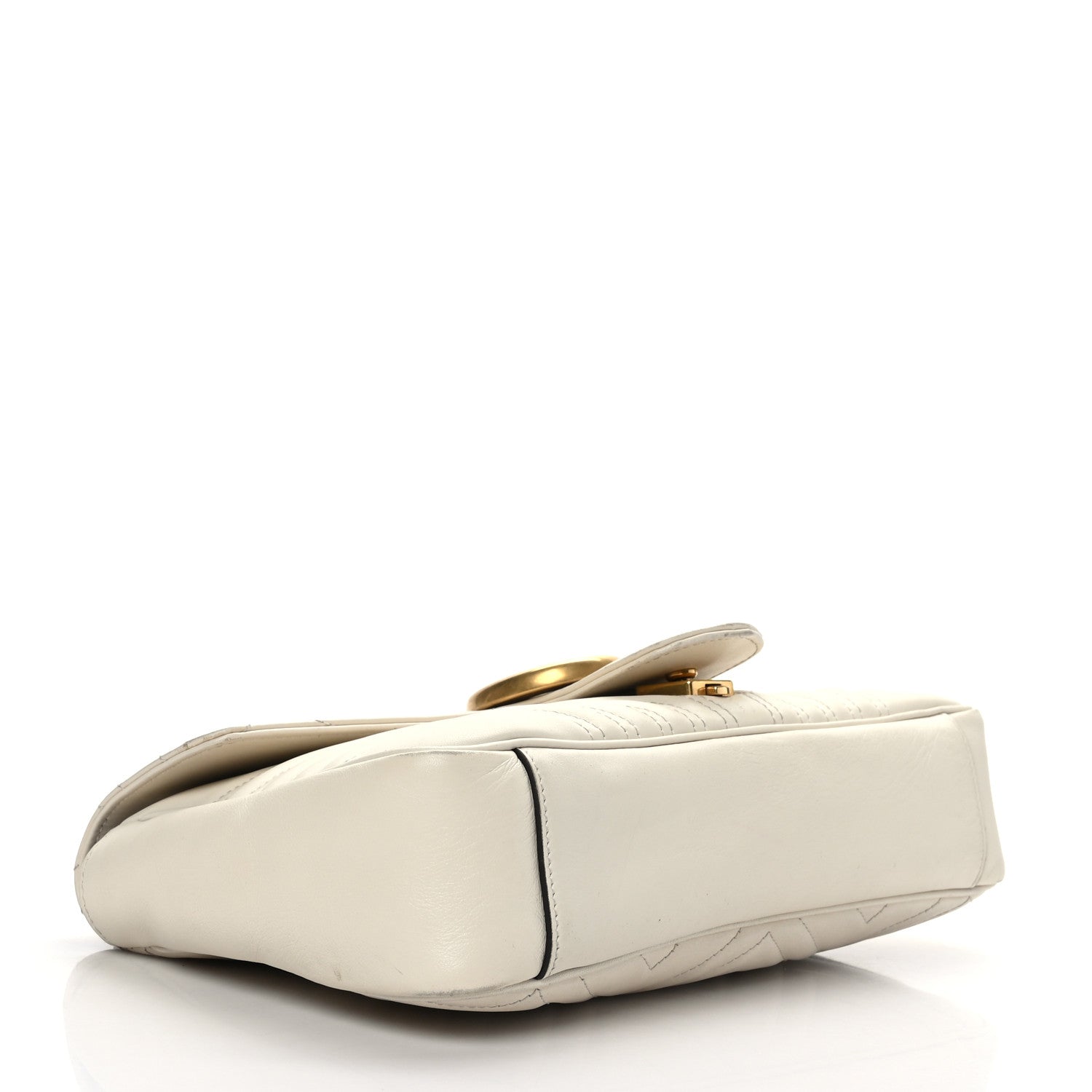 Gucci Calfskin Matelasse Medium GG Marmont Shoulder Bag White 4 of 9