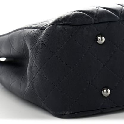 Chanel Calfskin Quilted Large CC Shopping Tote Dark Purple 10 of 11