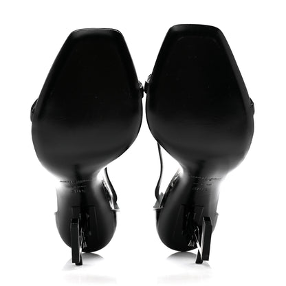Saint Laurent Patent Calfskin Opyum 110 Sandals 38.5 Black 5 of 8