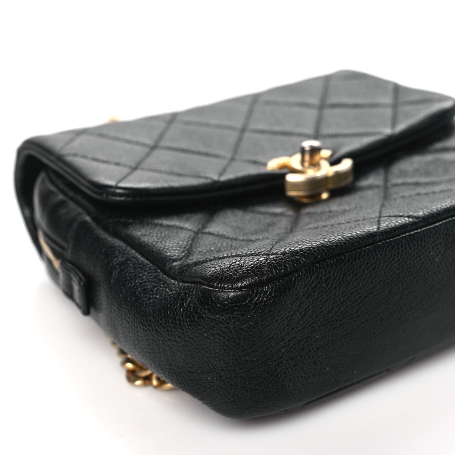 Chanel Shiny Caviar Quilted Chain Melody Backpack Black 9 of 10
