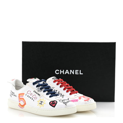 Chanel X PHARRELL WILLIAMS Canvas Womens Sneakers 38 White Multicolor 11 of 11