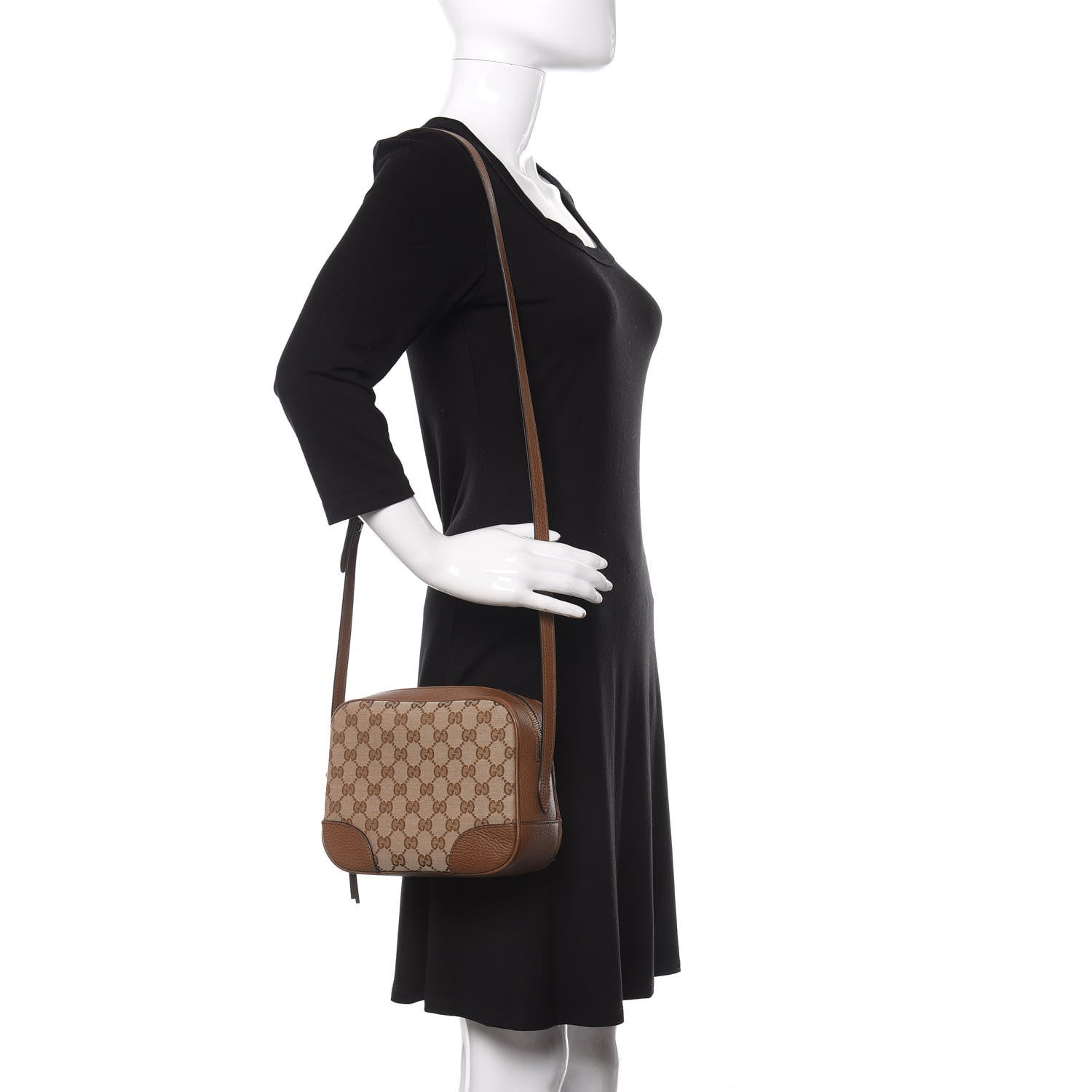 Gucci Monogram Mini Bree Messenger Bag Beige Tabacco 2 of 10