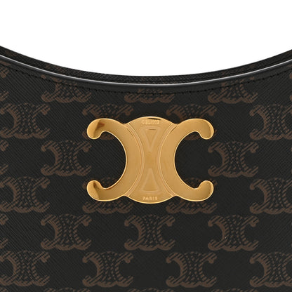 Celine Triomphe Canvas Calfskin Medium Tilly Triomphe Shoulder Bag Tan 8 of 10