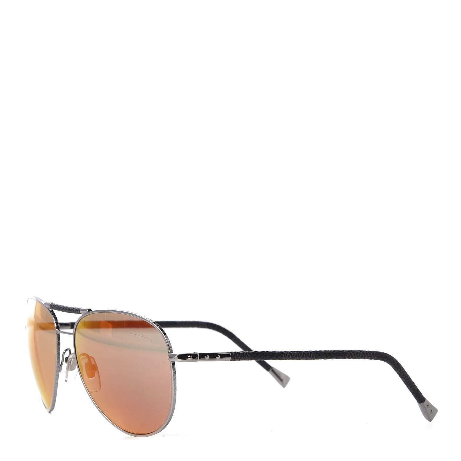 Louis Vuitton Damier Graphite Conspiration Pilote Aviator Sunglasses Z0791U Silver 1 of 8