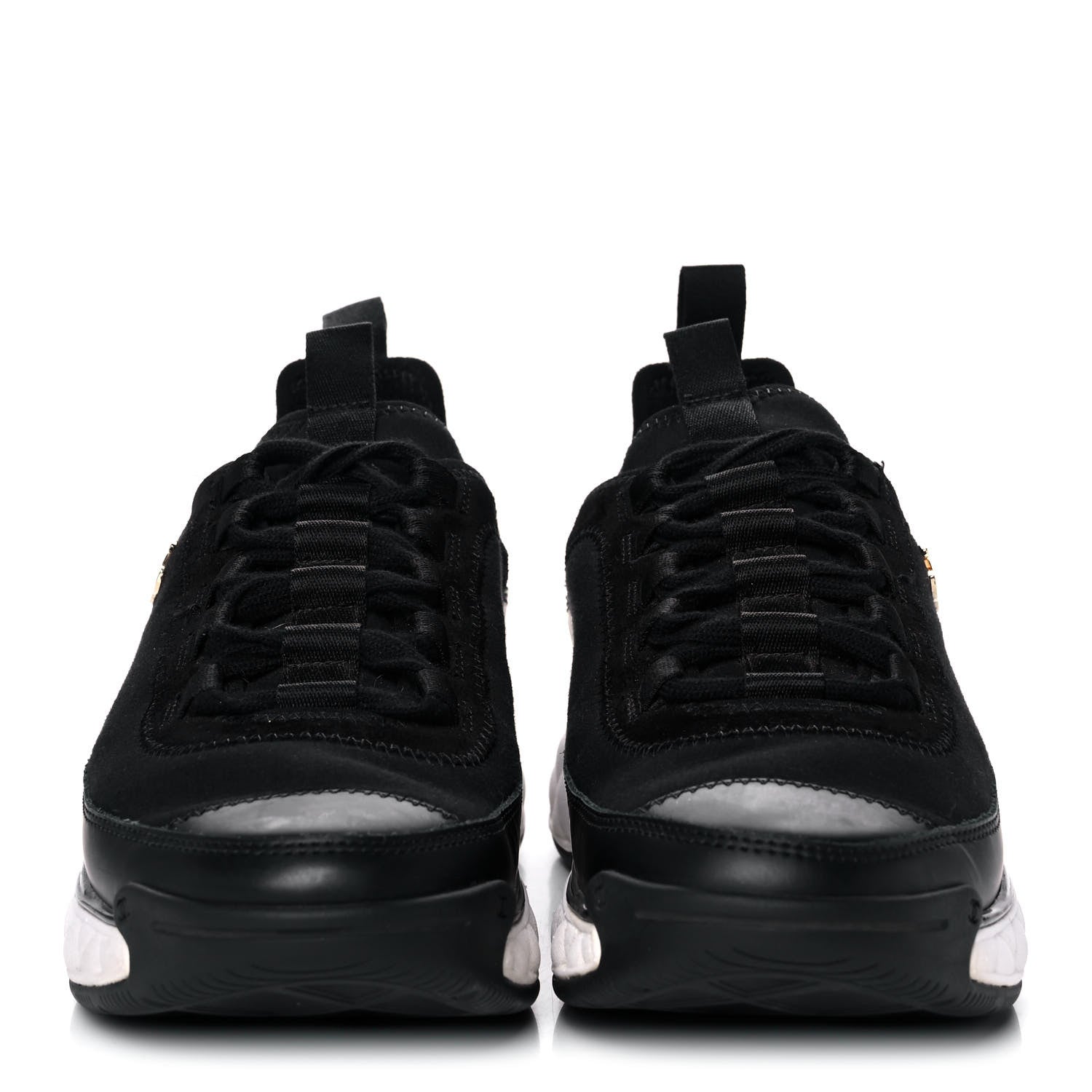 Chanel Velvet Calfskin Mixed Fibers CC Sneakers 36.5 Black 2 of 10