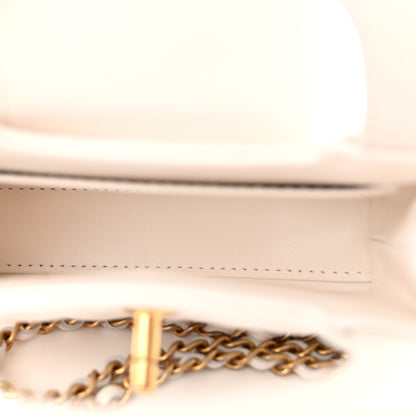 Chanel Shiny Aged Calfskin Quilted Mini Nano Kelly Shopper White 5 of 11