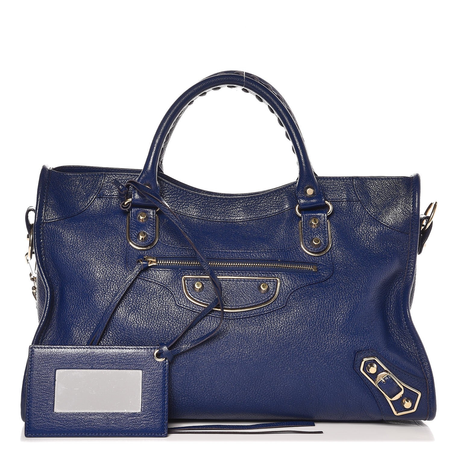 Balenciaga Chevre Gold Metallic Edge Hardware City Bleu Roi 1 of 10