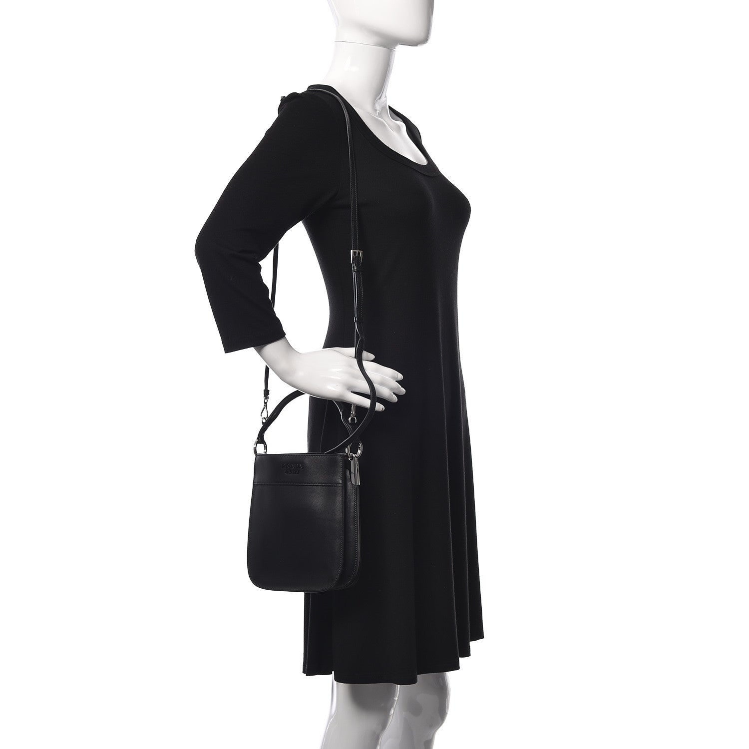 Prada City Calfskin Small Margit Bag Black 2 of 9