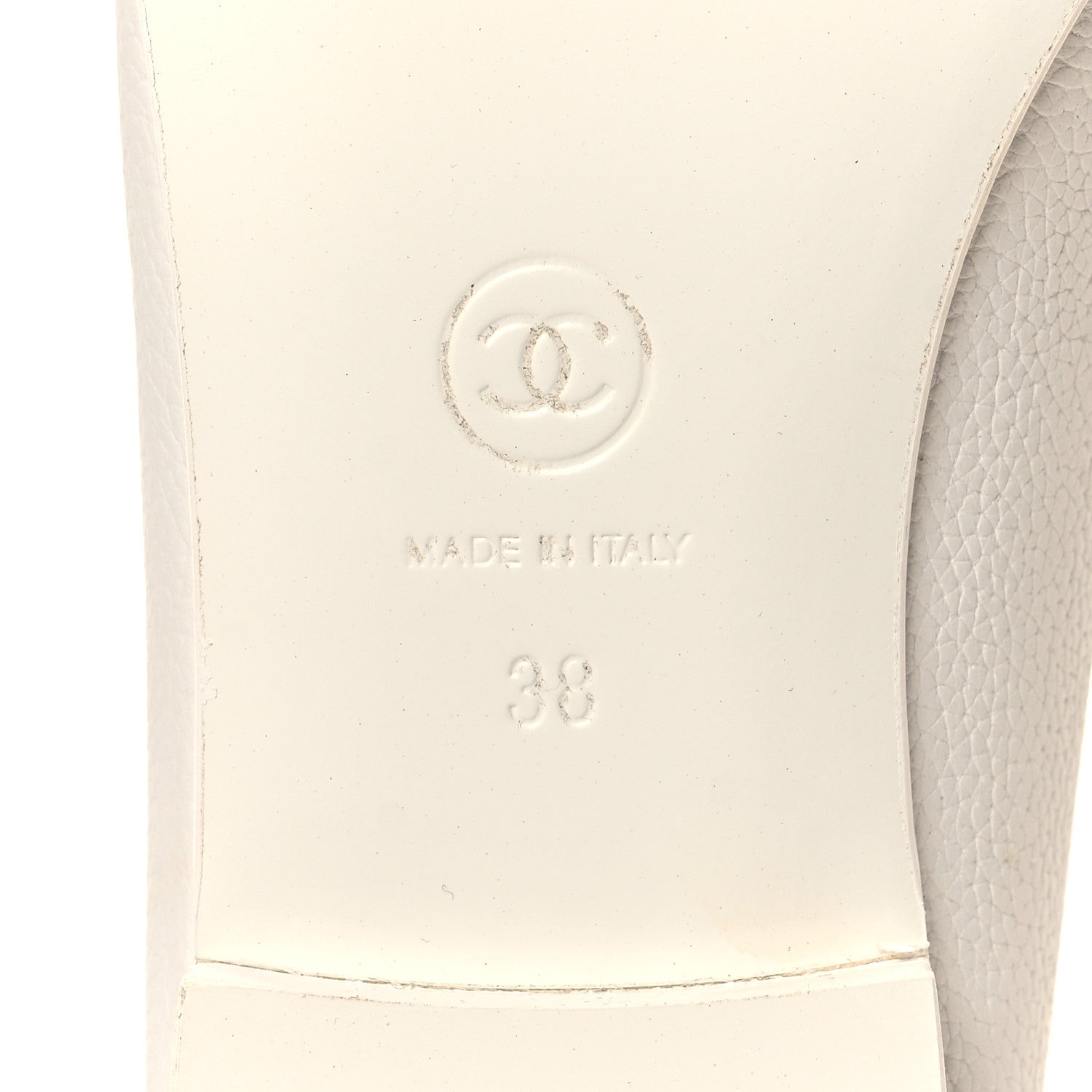 Chanel Calfskin Patent CC Cap Toe Ballerina Flats 38 White Red 7 of 9