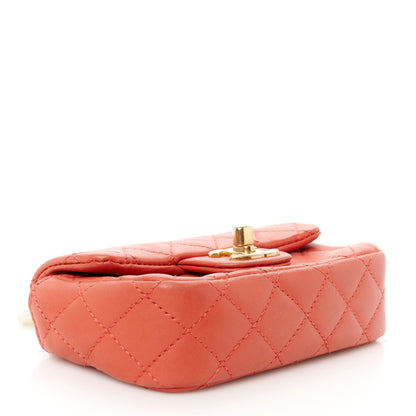 Chanel Lambskin Quilted Extra Mini Cruise Charm Flap Coral 4 of 12