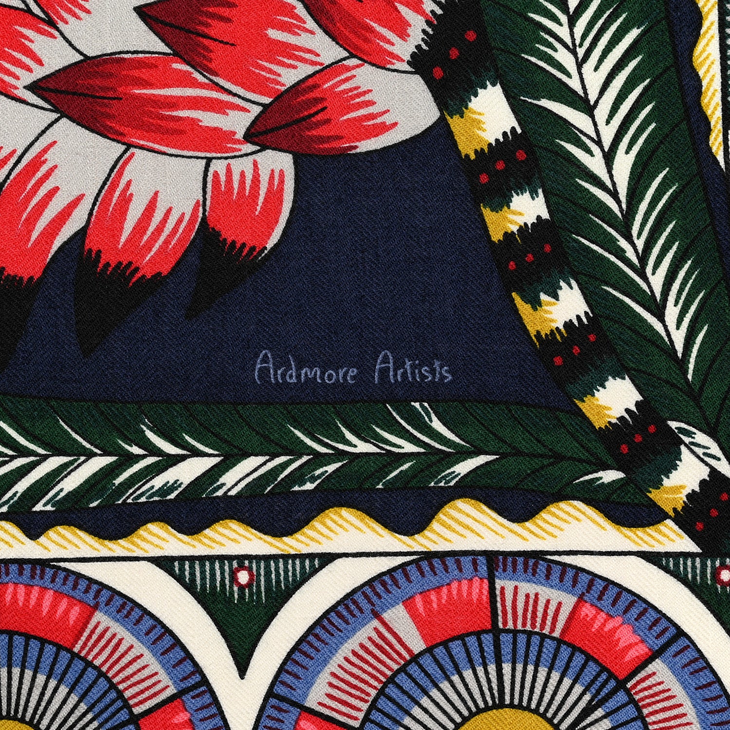 Hermes Cashmere Silk The Savana Dance Shawl 140 Marine Vert Corail 6 of 6