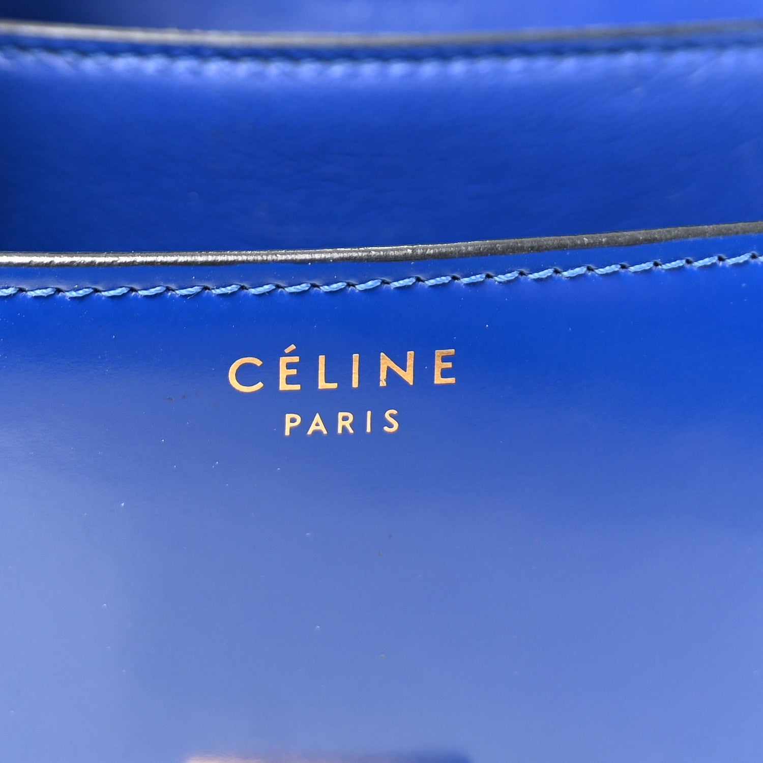 Celine Spazzolato Calfskin Medium Classic Box Flap Bag Royal Blue 6 of 10
