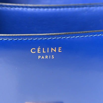 Celine Spazzolato Calfskin Medium Classic Box Flap Bag Royal Blue 6 of 10