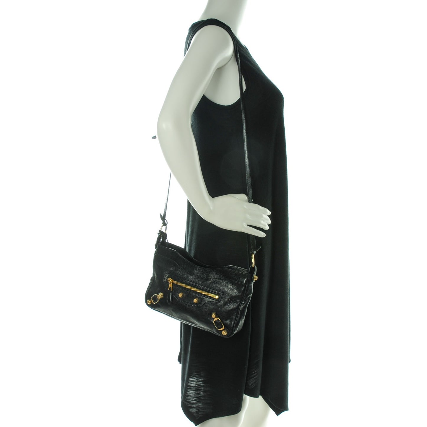 Agneau Giant 12 Gold Hardware Hip Black