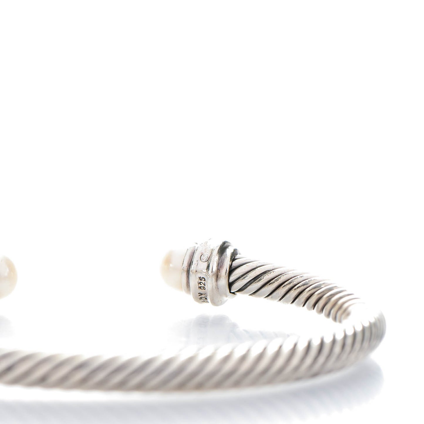 Sterling Silver Diamond Pearl 5mm Cable Classics Princess Bracelet