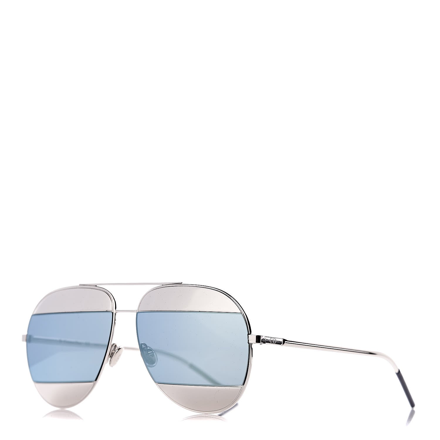 Christian Dior Split 1 Aviator Sunglasses Silver Blue 1 of 8