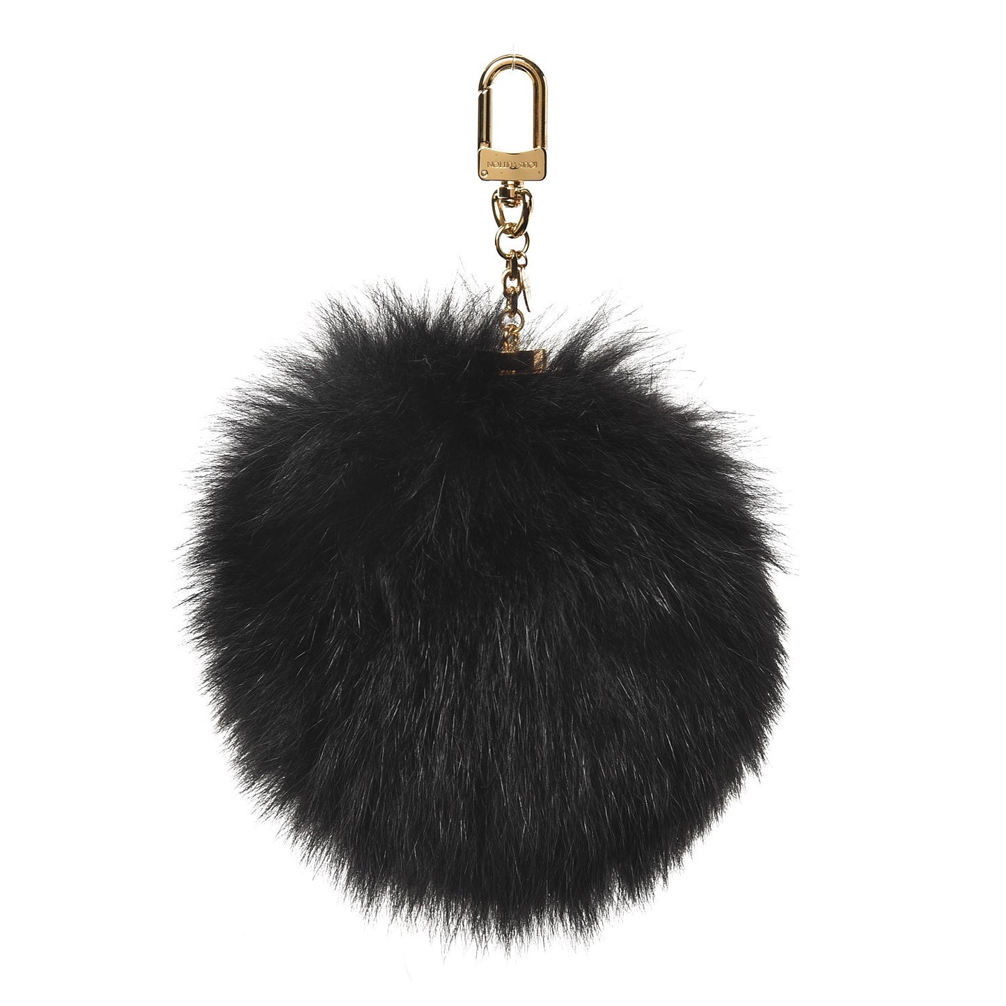 Fox Fur Fuzzy Bubble Bag Charm Black