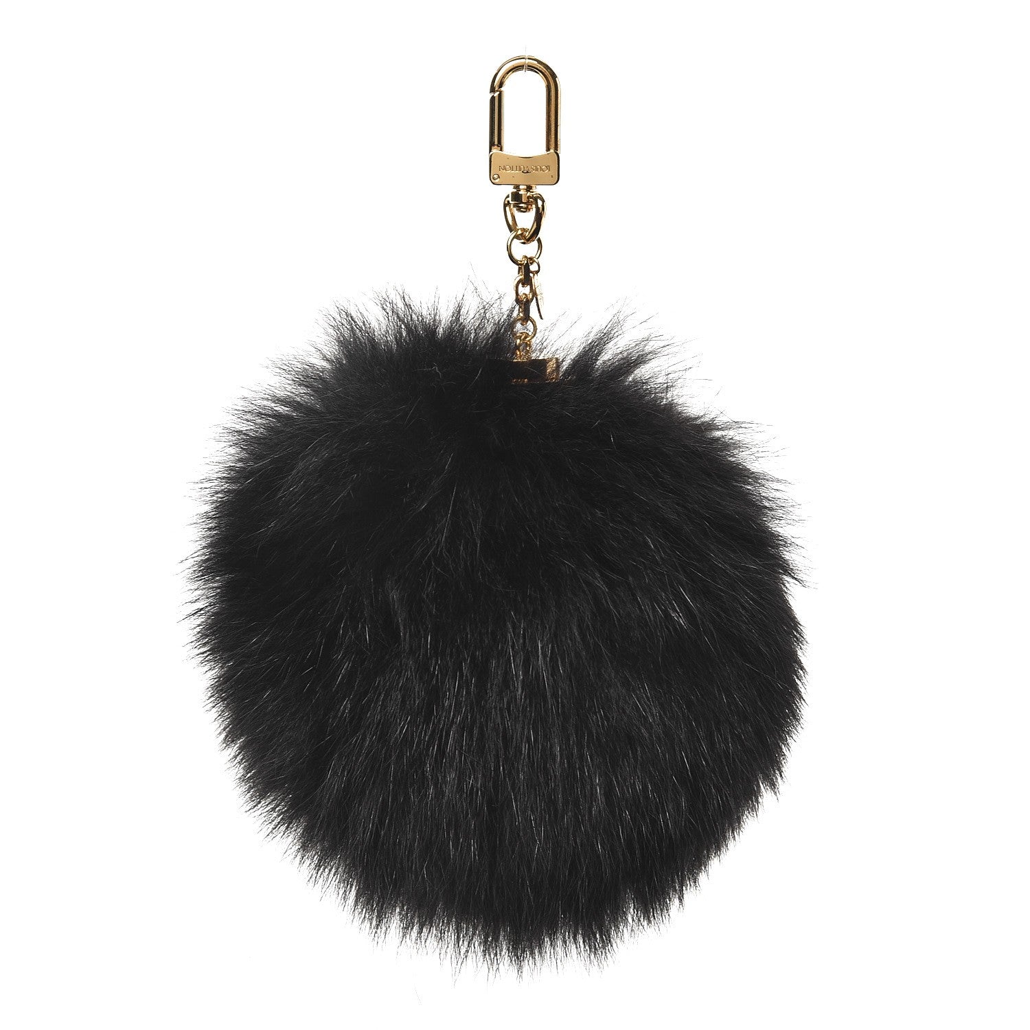 Louis Vuitton Fox Fur Fuzzy Bubble Bag Charm Black 1 of 3