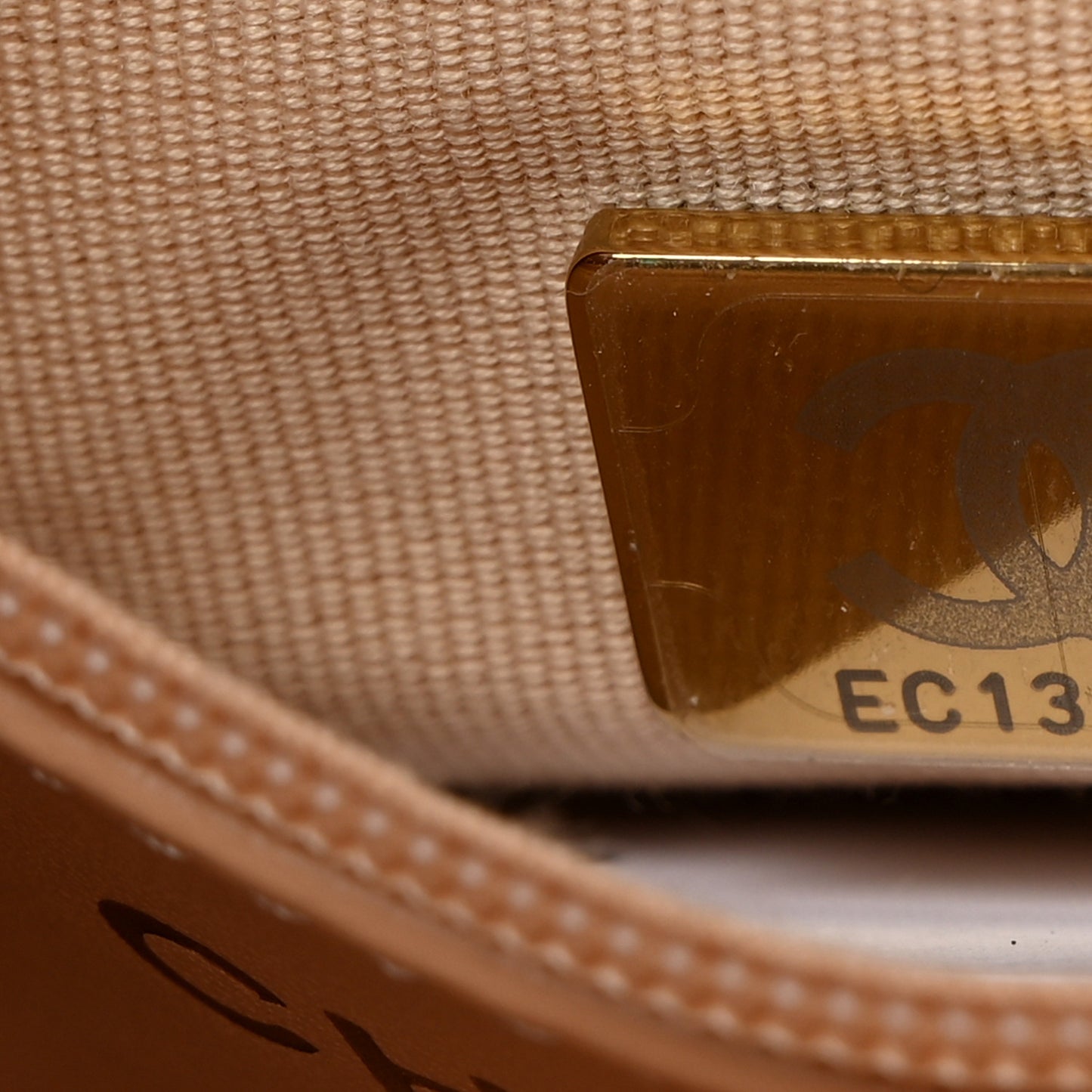 Shiny Aged Calfskin Quilted Nano Kelly Shopper Beige