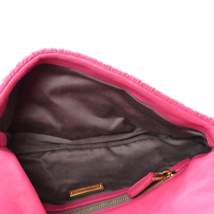 Miu Miu Nappa Matelasse Crystal Flap Clutch Fuxia 5 of 17